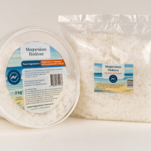 Magnesium (voet) badvlokken 2 kg incl. bewaaremmer + 2 kg navulverpakking - Afbeelding 1